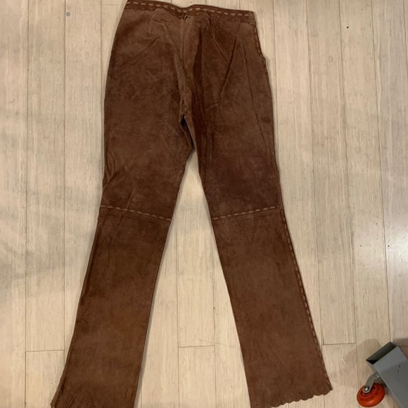 NEW VINTAGE FOR JOSEPH BROWN SUEDE LEATHER PANTS MID RISE SIZE 26 - Picture 3 of 8